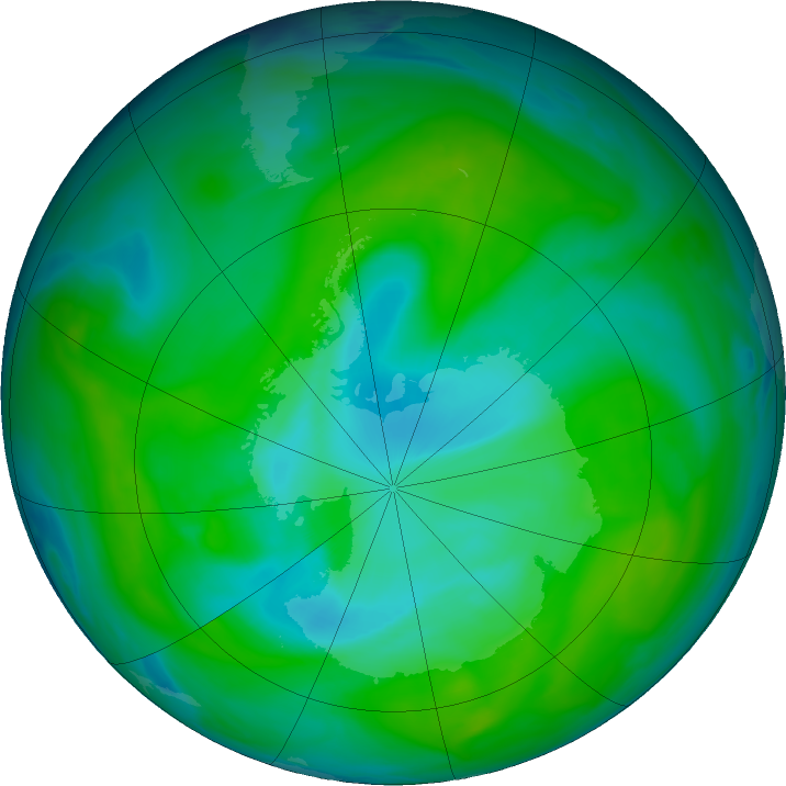 Antarctic ozone map for 18 December 2018
